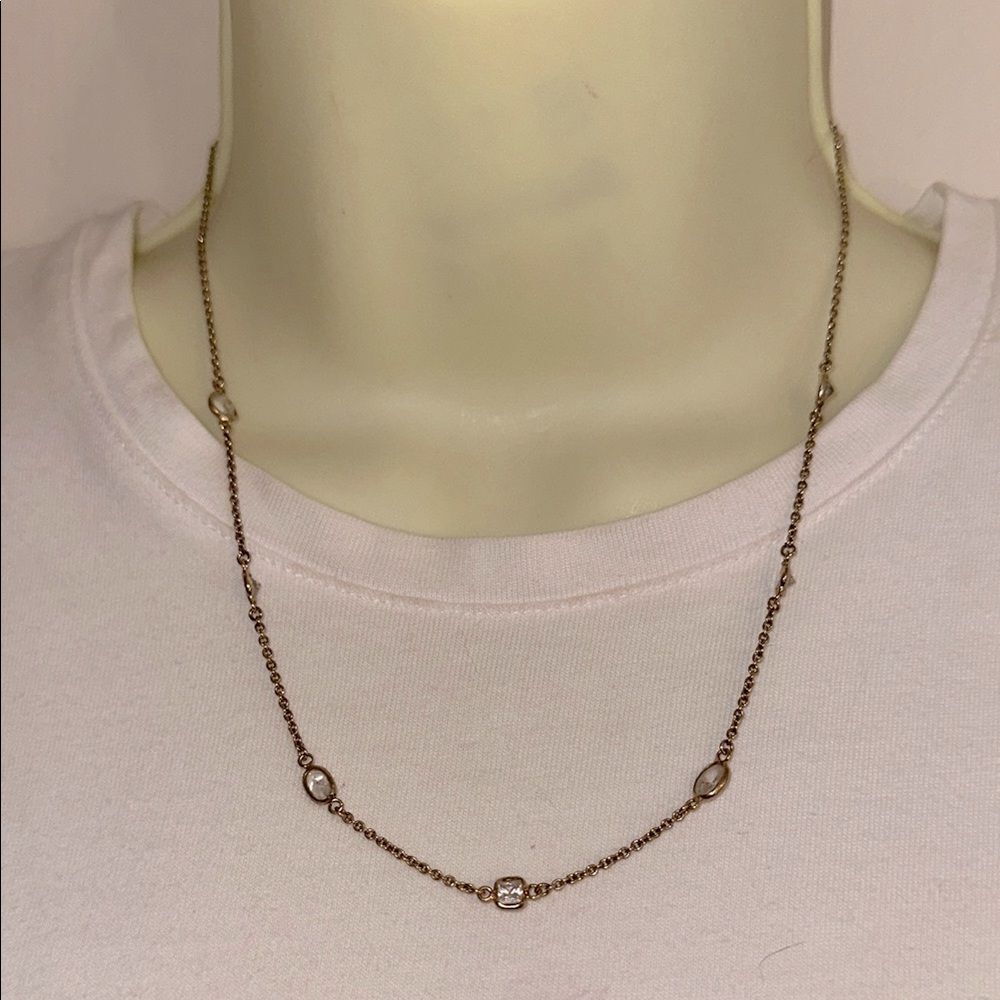 Gold Plated 18” Necklace with Crystal‎ Accents